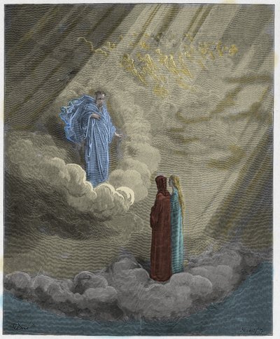 Paradiso, Canto 16: De ziel van Caddiaguida spreekt over Florence, illustratie uit De Goddelijke Komedie van Dante Alighieri, 1885 door Gustave after Dore